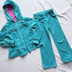 Puma Kids Turquoise Tracksuit with Pink Lining